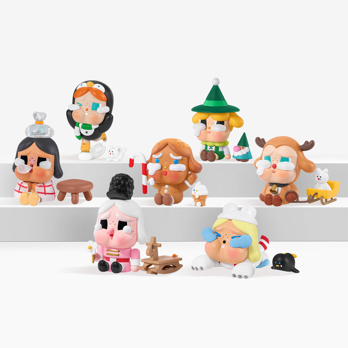 Pop Mart Crybaby Lonely Christmas Series figures show collectible