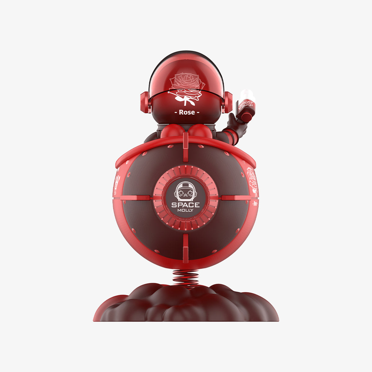 MEGA SPACE MOLLY 100% Blooming Series Rose back view astronaut collectible with rose motif