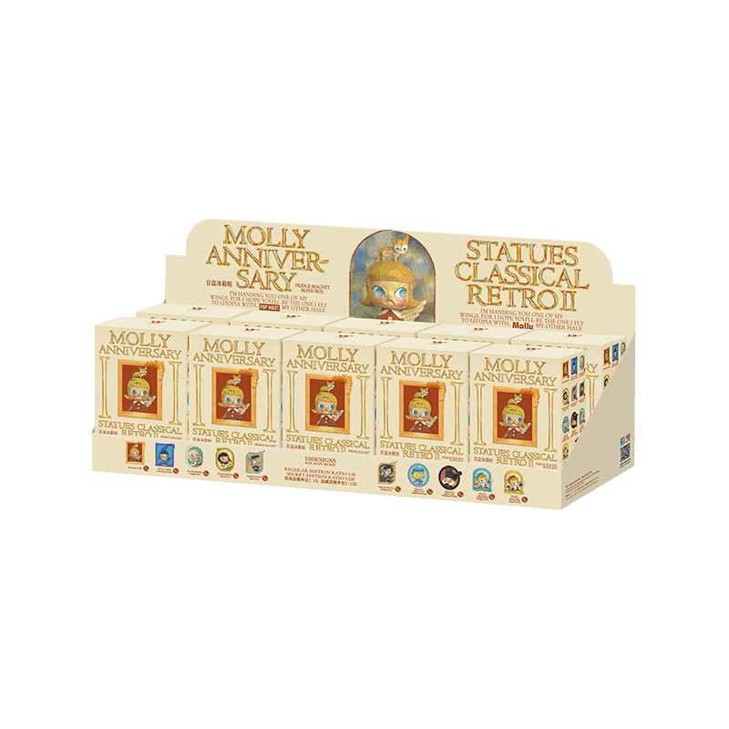 Complete set of MOLLY Anniversary Statues Classical Retro 2 Series fridge magnet blind box collectibles
