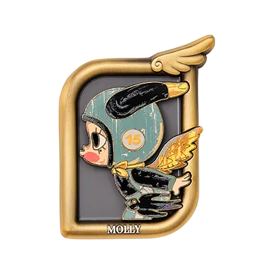 MOLLY Anniversary Statues Classical Retro 2 Series Tong Niu Fei Tian Golden Version fridge magnet collectible