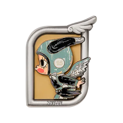 MOLLY Anniversary Statues Classical Retro 2 Series Tong Niu Fei Tian Silver Version fridge magnet collectible