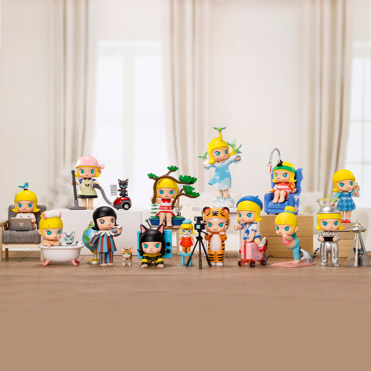 All character designs from POP MART A Boring Day with MOLLY Series