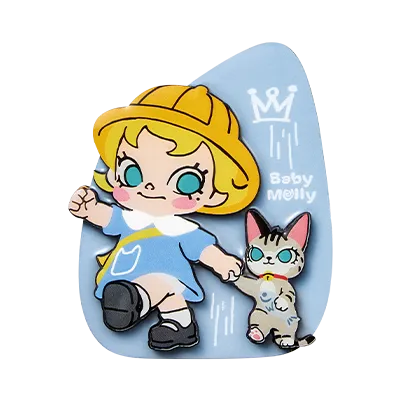 POP MART Baby Molly & Baby Tabby fridge magnet – Together to the Kindergarten design