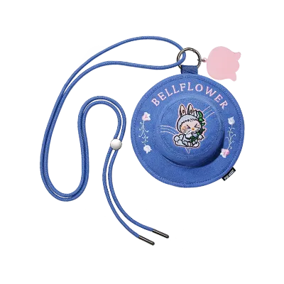 Pop Mart Labubu Fall in Wild Series bucket hat mini bag Bell Flower design collectible