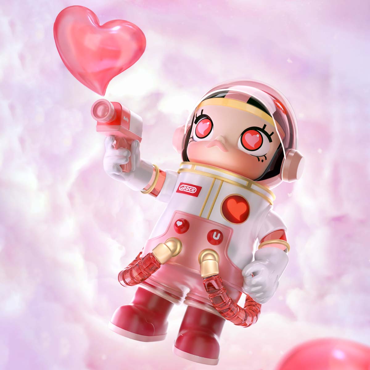 Pop Mart MEGA Collection 1000% SPACE MOLLY Heartbeat display view 1