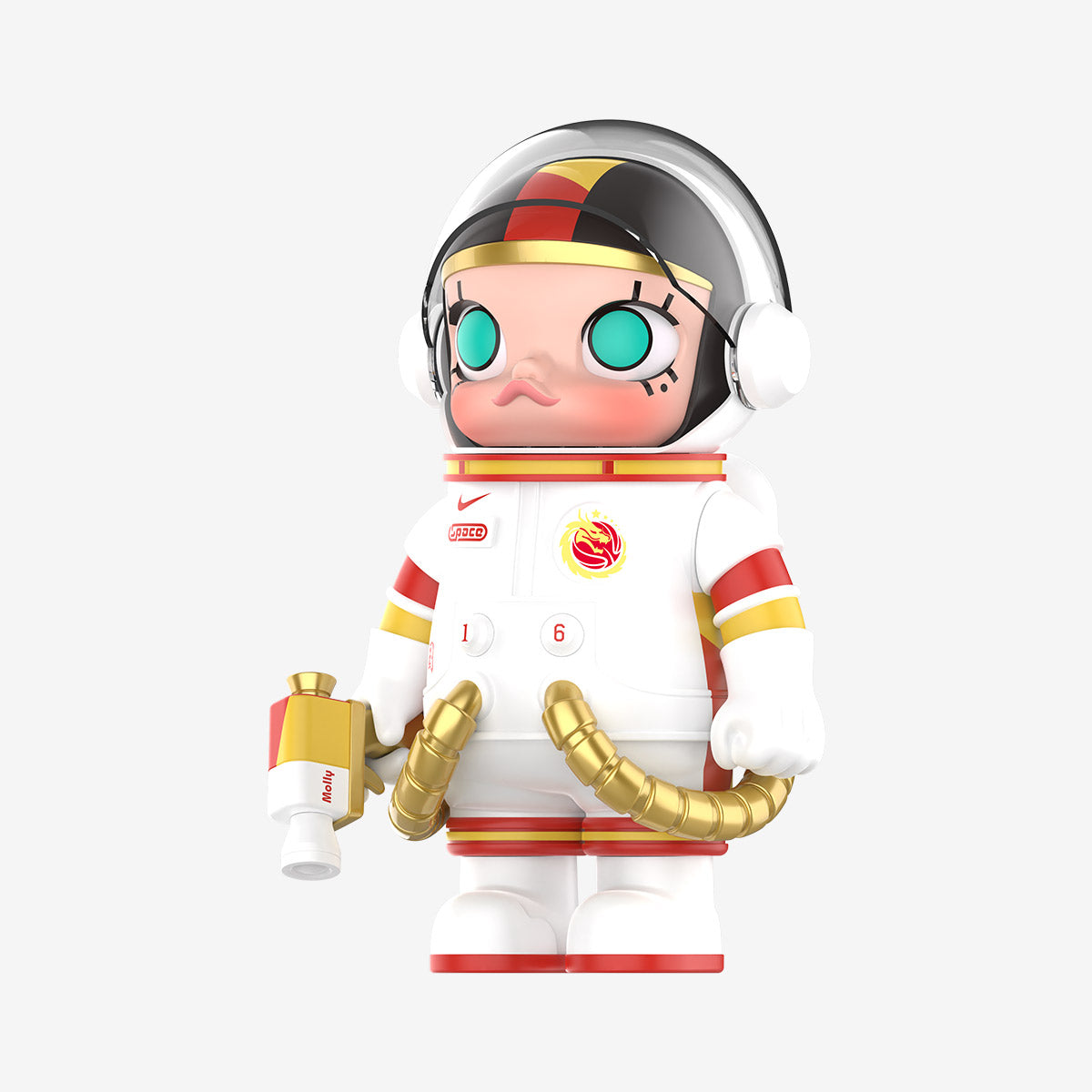 SPACE MOLLY 100% China Women’s Basketball Team edition astronaut toy in white jersey side view
