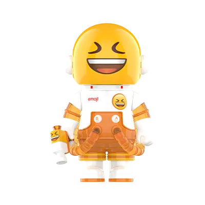 MEGA SPACE MOLLY 100% × emoji™ Series LMAO edition collectible toy figure