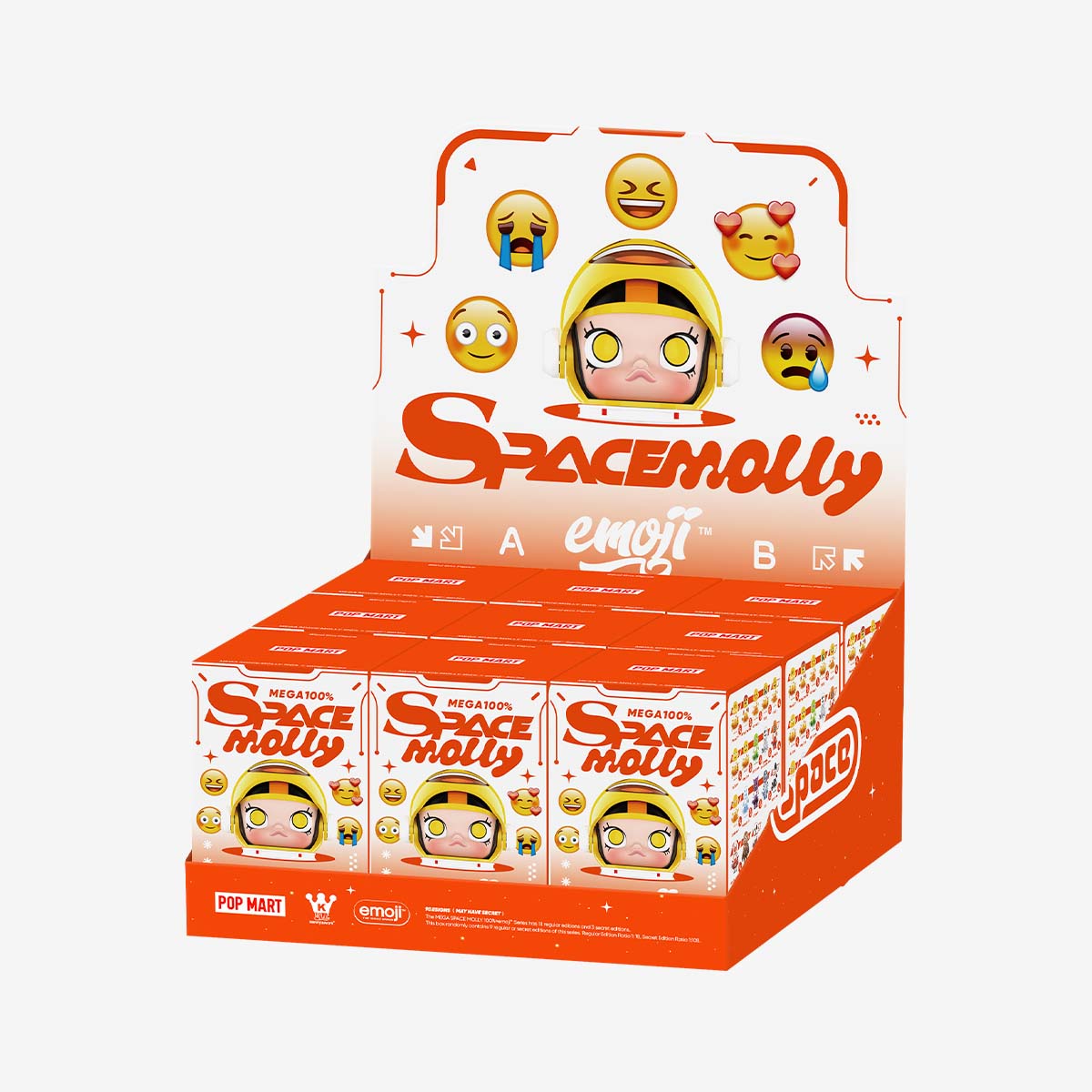 Complete set of MEGA SPACE MOLLY 100% × emoji™ Series collectible blind box figures