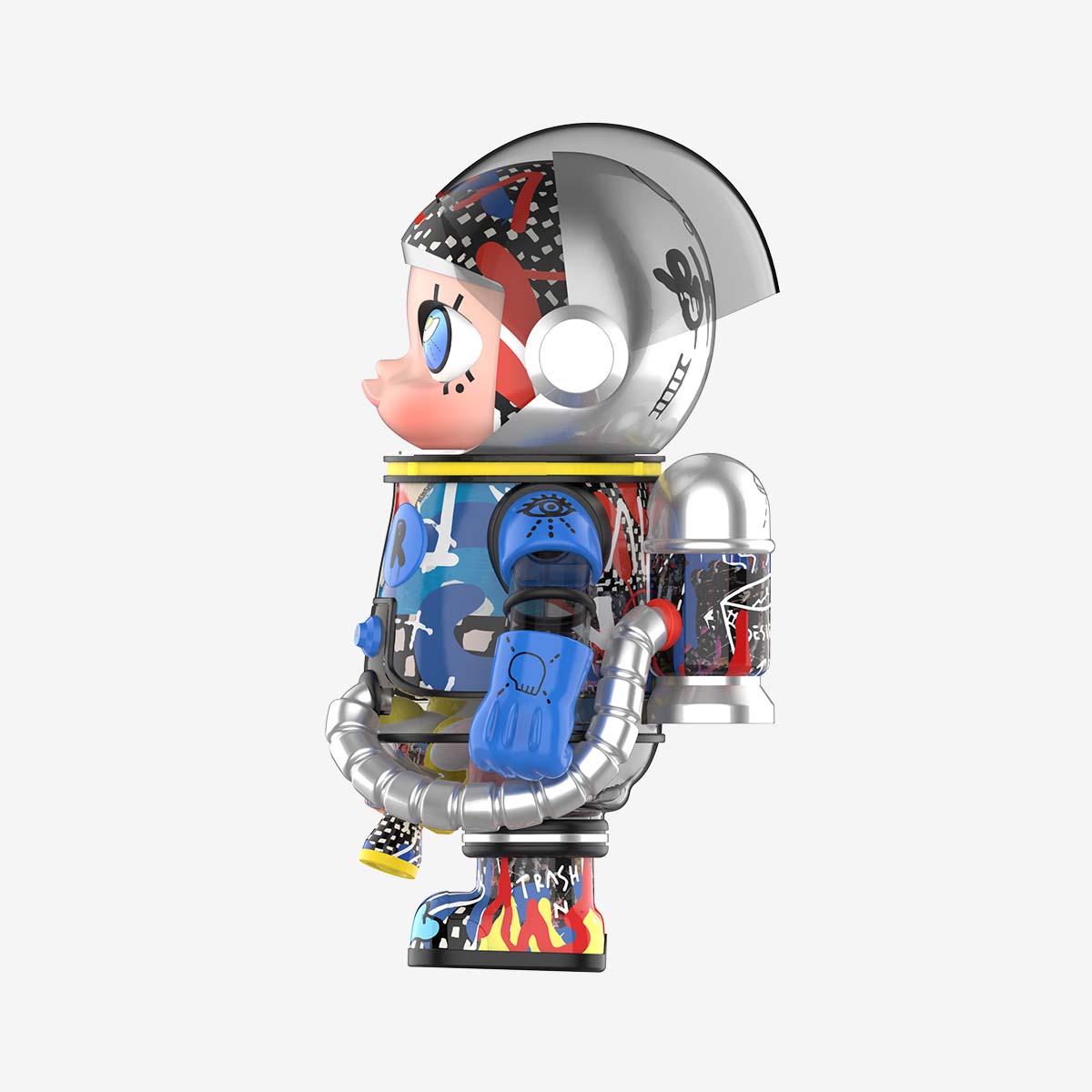 Pop Mart MEGA SPACE MOLLY 1000% Trevor Andrew 90 degree angle view