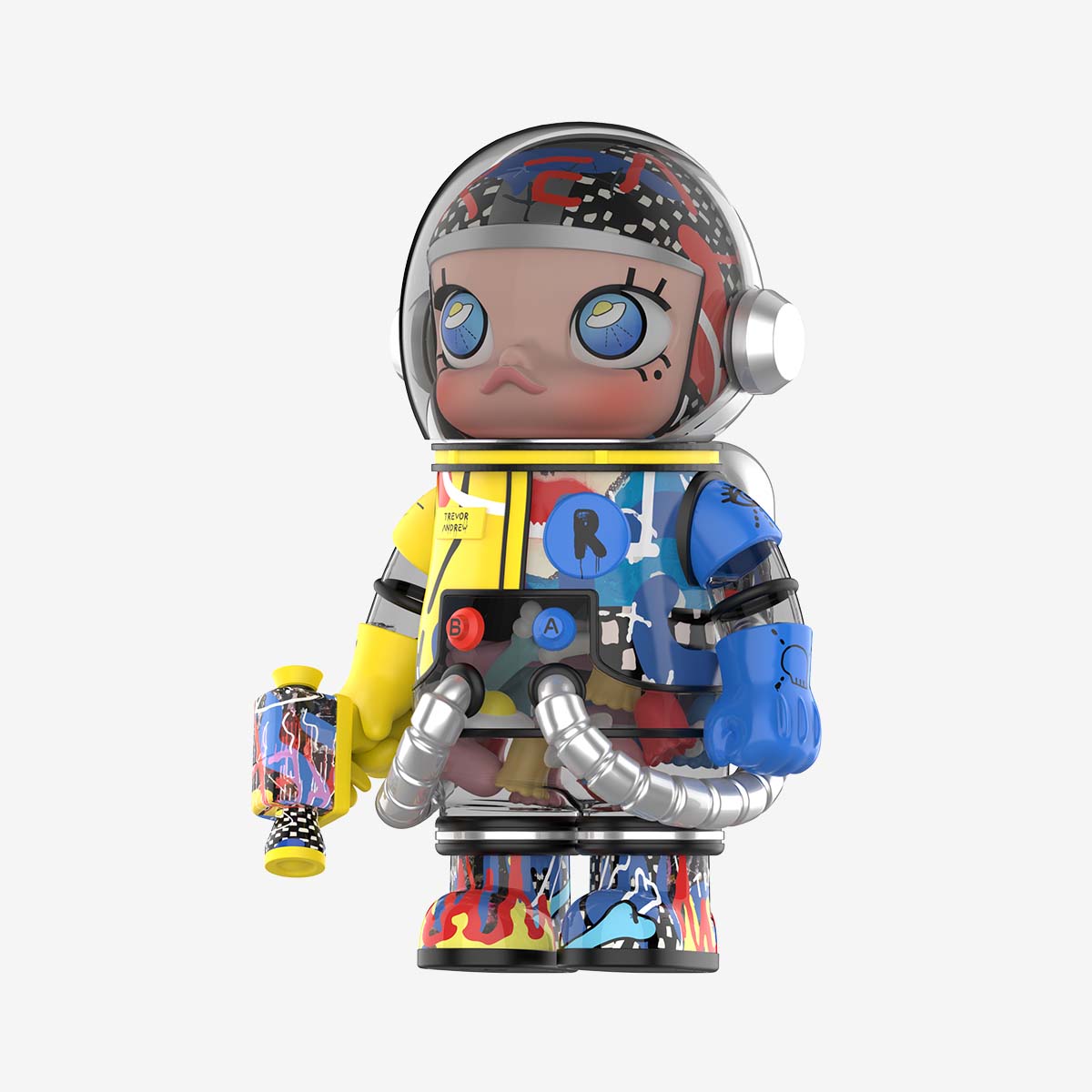 Pop Mart MEGA SPACE MOLLY 1000% Trevor Andrew black edition 45 degree angle view
