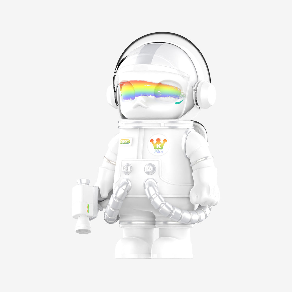 Pop Mart MEGA SPACE MOLLY 400% Rainbow 45 degree angle view