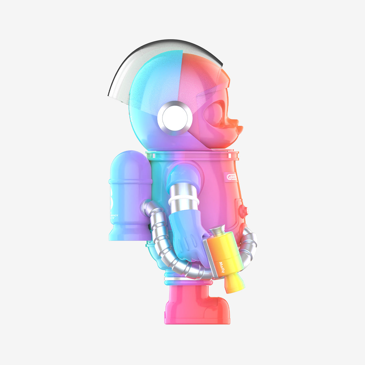 Pop Mart MEGA SPACE MOLLY 400% Rainbow colored version 270 degree angle view