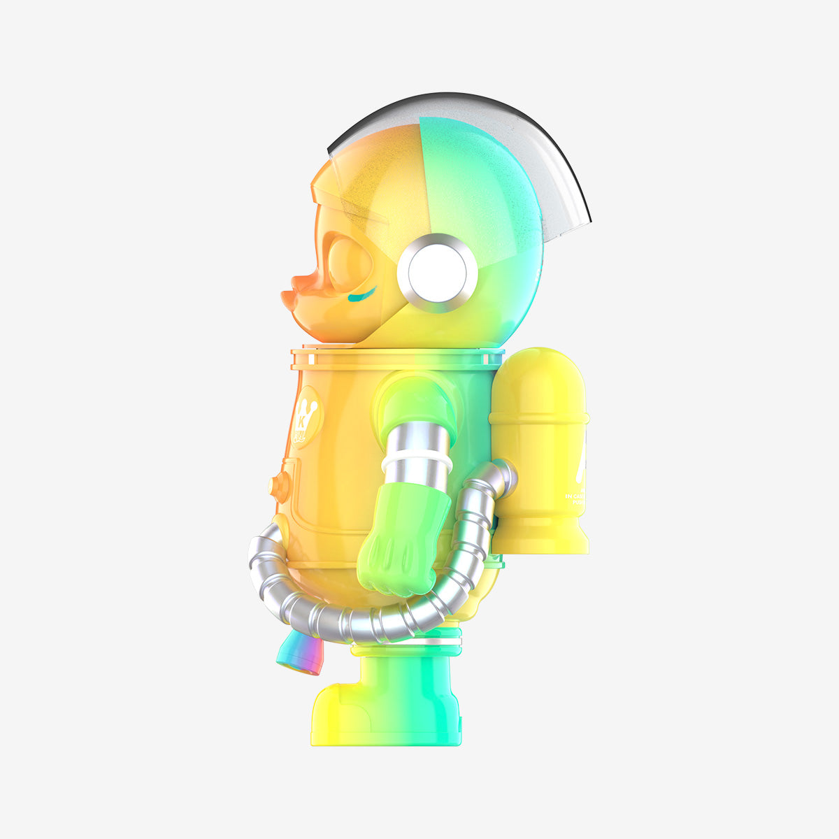 Pop Mart MEGA SPACE MOLLY 400% Rainbow colored version 90 degree angle view