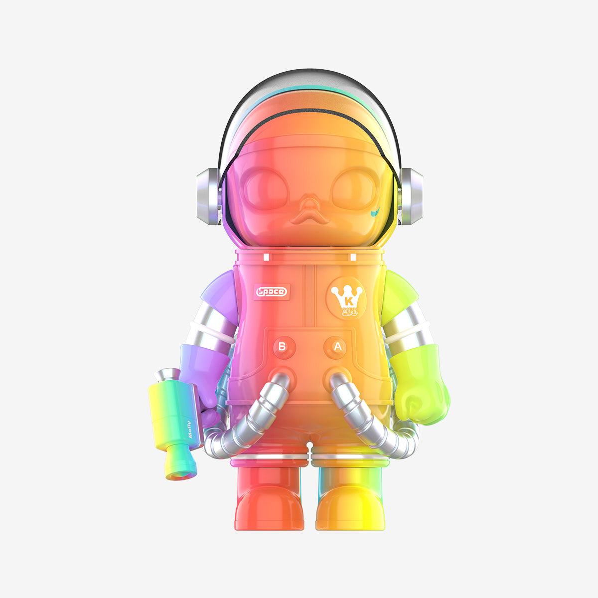Pop Mart MEGA SPACE MOLLY 400% Rainbow colored version front view