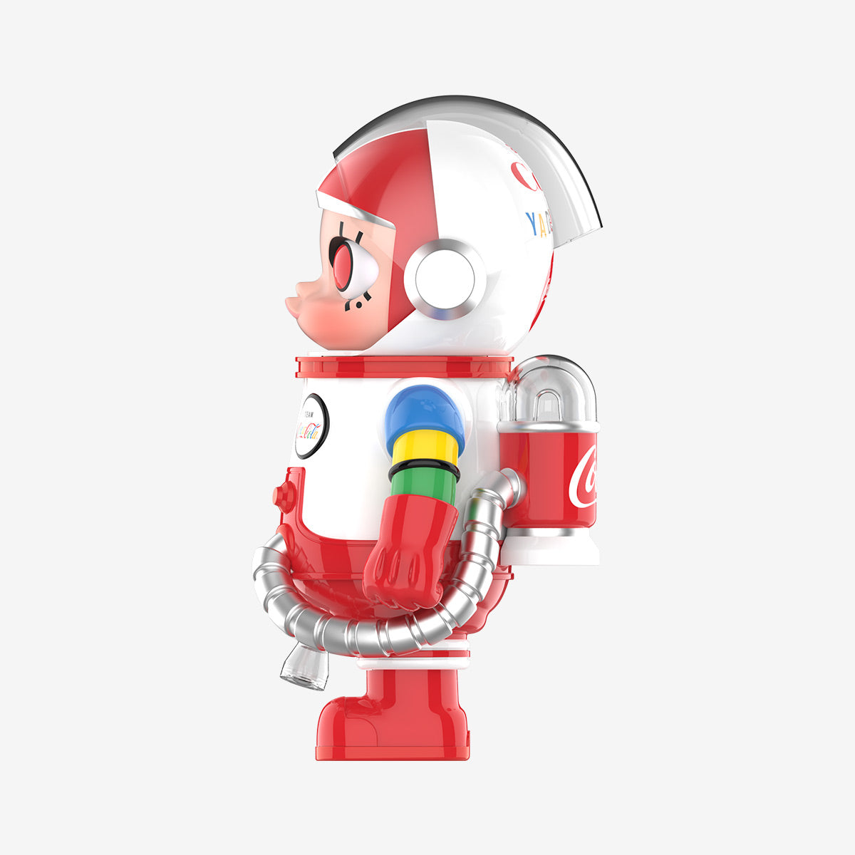 Pop Mart MEGA SPACE MOLLY 400% TEAM COCA-COLA 90 degree angle view