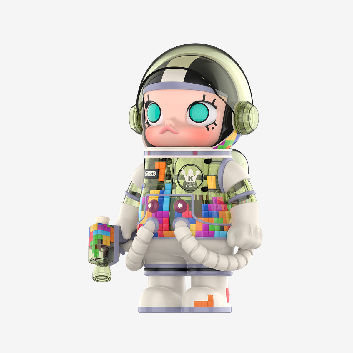 Pop Mart MEGA SPACE MOLLY 400% TETRIS 45 degree angle view