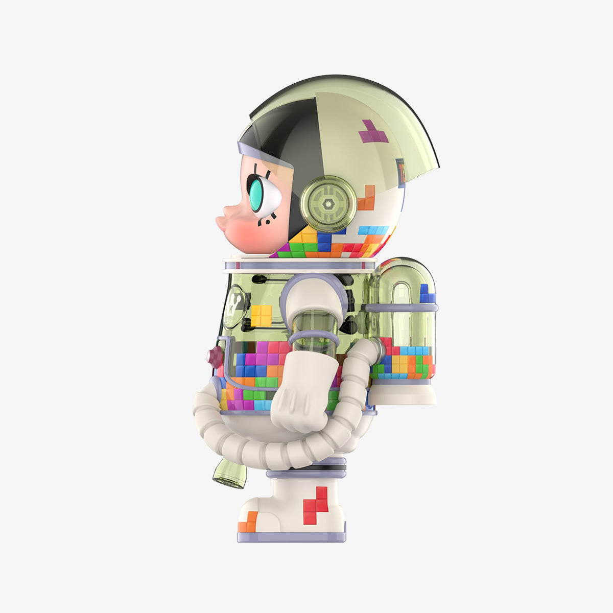 Pop Mart MEGA SPACE MOLLY 400% TETRIS 90 degree angle view