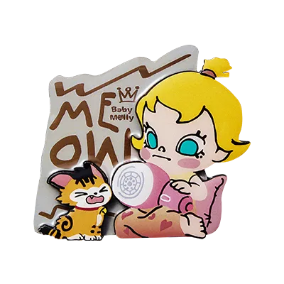 POP MART Baby Molly & Baby Tabby fridge magnet – Face the Storm design