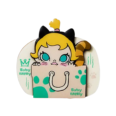 POP MART Baby Molly & Baby Tabby fridge magnet – Paper Bag Obsession design